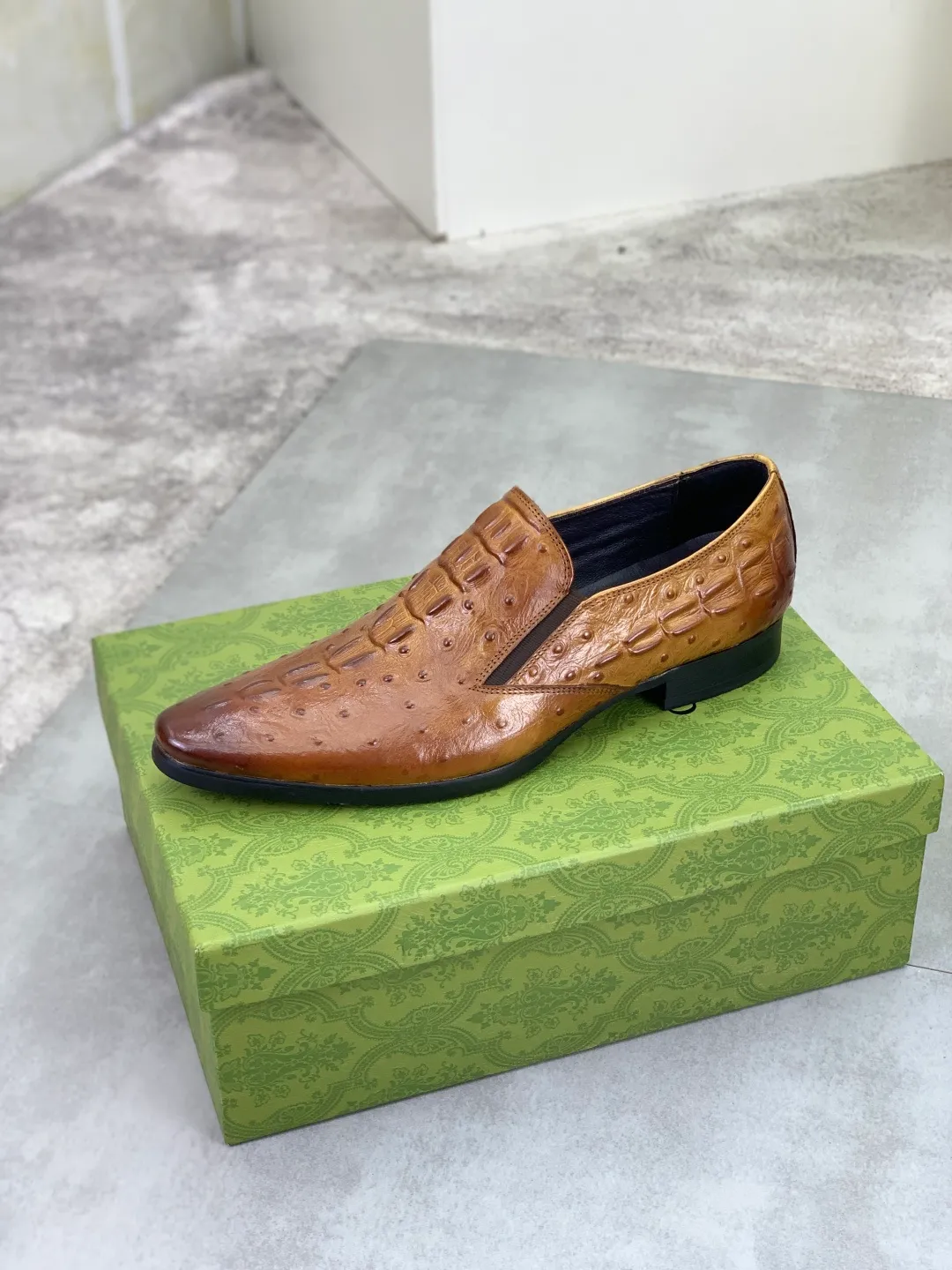 Men's Men's Shoes 💰P500 [New Style] 💰💎💎💎 [Gucci] GUCCI high-end men's formal business leather shoes, original order 1:1! Original imported high-end calfskin, original metal buckle, imported first-layer pigskin lining for feet, original high-end outsole, men's shoe size: 38-44